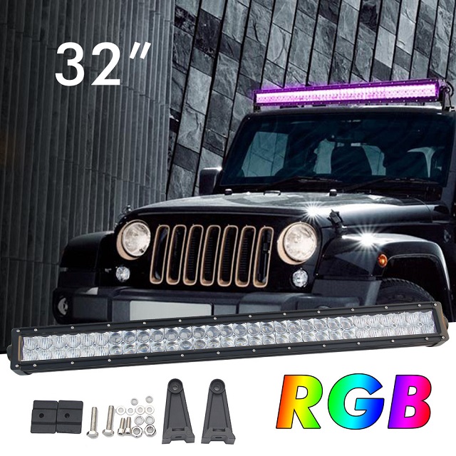 Jeep RGB Dual Row 22-52inch LED Light Bar JG-9624R