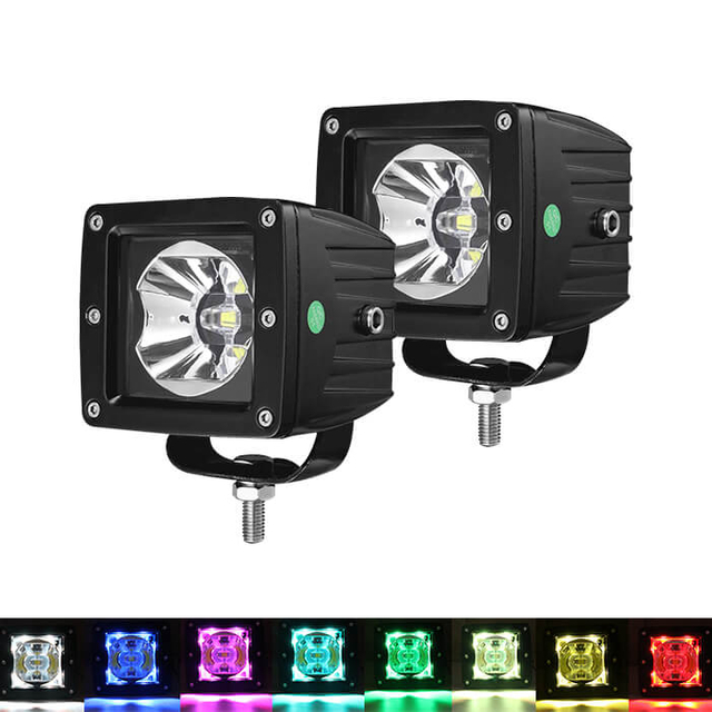 ثلاث بوصة RGB LED قرون لسيارات الطرق الوعرة JG-995R